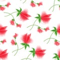 Vector floral seamless floral pattern. Abstract scarlet flower Isolated on a white background. For the design of fabric, scarf