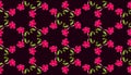 Vector seamless floral pattern with bouquets of red flowers but black background for decorating for design textile, fabric, Royalty Free Stock Photo