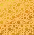 Vector Seamless floral pattern design hand drawn: Golden roses w