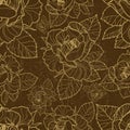 Vector seamless floral pattern with herbarium