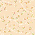 Vector seamless floral pattern with leaves and Royalty Free Stock Photo