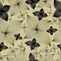 Vector Seamless floral pattern with lilly flower