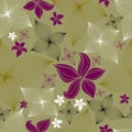 Vector Seamless floral pattern with lilly flower