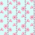 Vector Seamless floral pattern. Perfect for fabrics print, background, wallpaper. Flower meadow. Decorative background for your Royalty Free Stock Photo