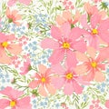 Vector seamless floral romantic pattern