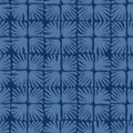 Vector seamless floral square tile blue pattern