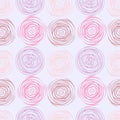 Vector seamless floral stylish pattern of multicolored stylized roses in pastel colors on a light background, for design