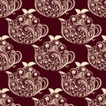 Vector Seamless Floral Teapot Pattern