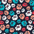 Vector seamless flower pattern background. Royalty Free Stock Photo