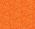 Vector seamless flower pattern with triangles. Hand drawn geometric elements