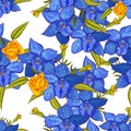 Vector seamless flower pattern