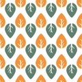 Seamless colorful foliage pattern. Baby leaf background