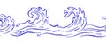 Vector seamless frame with sea waves. Abstract illustration. Royalty Free Stock Photo