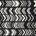 Vector seamless freehand pattern. Doodle monochrome print hand drawn chevron texture. Trendy graphic design.