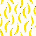 Vector seamless fruit pattern. Bananas. Scandinavian style, cute print Royalty Free Stock Photo