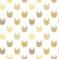 Vector seamless geometric pattern. Browm origami dog. Royalty Free Stock Photo