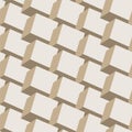 Vector seamless geometric pattern. Decorative clean light 3d block endless texture. Modern beige elegant cubes - repeatable Royalty Free Stock Photo
