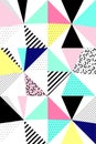 Vector seamless geometric pattern. Memphis Style. Abstract 80s.