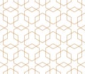 Vector seamless geometric pattern. Modern thin hexagon grid texture Royalty Free Stock Photo