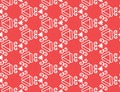 Vector seamless geometric pattern. Red background, white lines Royalty Free Stock Photo