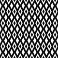 Vector seamless geometric pattern. Rhombuses texture. Black-and-white background. Monochrome diamond-shaped design.