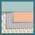 Vector Seamless Geometric Pattern Set Royalty Free Stock Photo