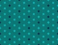 Vector seamless geometric pattern. Shaped dark blue hexagons and matt light square, dark matt green background Royalty Free Stock Photo