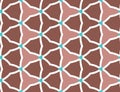 Vector seamless geometric pattern. Shaped white barbed wires, turquoise triangles in brown background Royalty Free Stock Photo