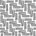 Vector seamless geometric pattern of stripes, hand-drawn lines. Dark gray stripes on a white background. For decor, textile, Royalty Free Stock Photo