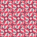 Vector Seamless Geometric Square Triangle Circle Shapes Red Brown Tan Color Quilt Ethnic Pattern Royalty Free Stock Photo