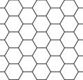 Vector seamless geometry pattern hexagon, black and white. Geometric honeycomb background Royalty Free Stock Photo