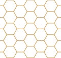 Vector seamless geometry pattern hexagon, gold color. Geometric honeycomb background. Royalty Free Stock Photo