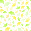 Vector seamless ginkgo leaves pattern