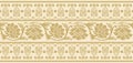 Vector seamless gold indian national ornament.