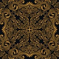 Vector seamless gold pattern with art ornament. Vintage elements for design in Victorian style Royalty Free Stock Photo