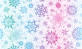 Vector seamless gradient Christmas pattern with snowflakes Royalty Free Stock Photo