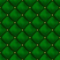 Vector seamless green buttoned leather pattern . Upholstery or walls.