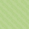 Vector seamless green pattern with curls and dots vegetative natural diagonal stripes. Royalty Free Stock Photo