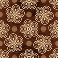 Vector seamless grunge floral pattern with vintage flowers Royalty Free Stock Photo