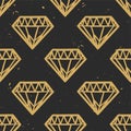 Vector seamless grunge pattern with vintage diamonds Royalty Free Stock Photo