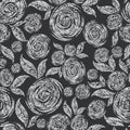 Vector Seamless grunge rose pattern Royalty Free Stock Photo
