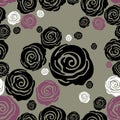 Vector Seamless grunge rose pattern Royalty Free Stock Photo