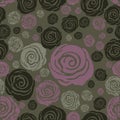 Vector Seamless grunge rose pattern Royalty Free Stock Photo