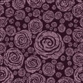 Vector Seamless grunge rose pattern Royalty Free Stock Photo