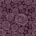 Vector Seamless grunge rose pattern Royalty Free Stock Photo