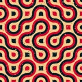 Vector Seamless Halftone Gradient Rounded Line Irregular Blue Red Tan Grungy Pattern