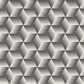 Vector seamless halftone lines mosaic pattern. Modern stylish abstract texture. Repeating geometric rhombus tiles Royalty Free Stock Photo