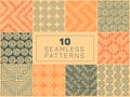 Vector Seamless Hand Drawn Geometric Patterns