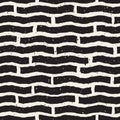 Vector Seamless Hand Drawn Horizontal Wavy Lines Grunge Pattern Royalty Free Stock Photo