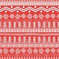 Vector seamless hand drawn pattern in red and white colors. Royalty Free Stock Photo